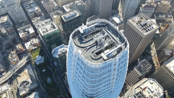 Aerial view of Salesforce Tower in San Francisco